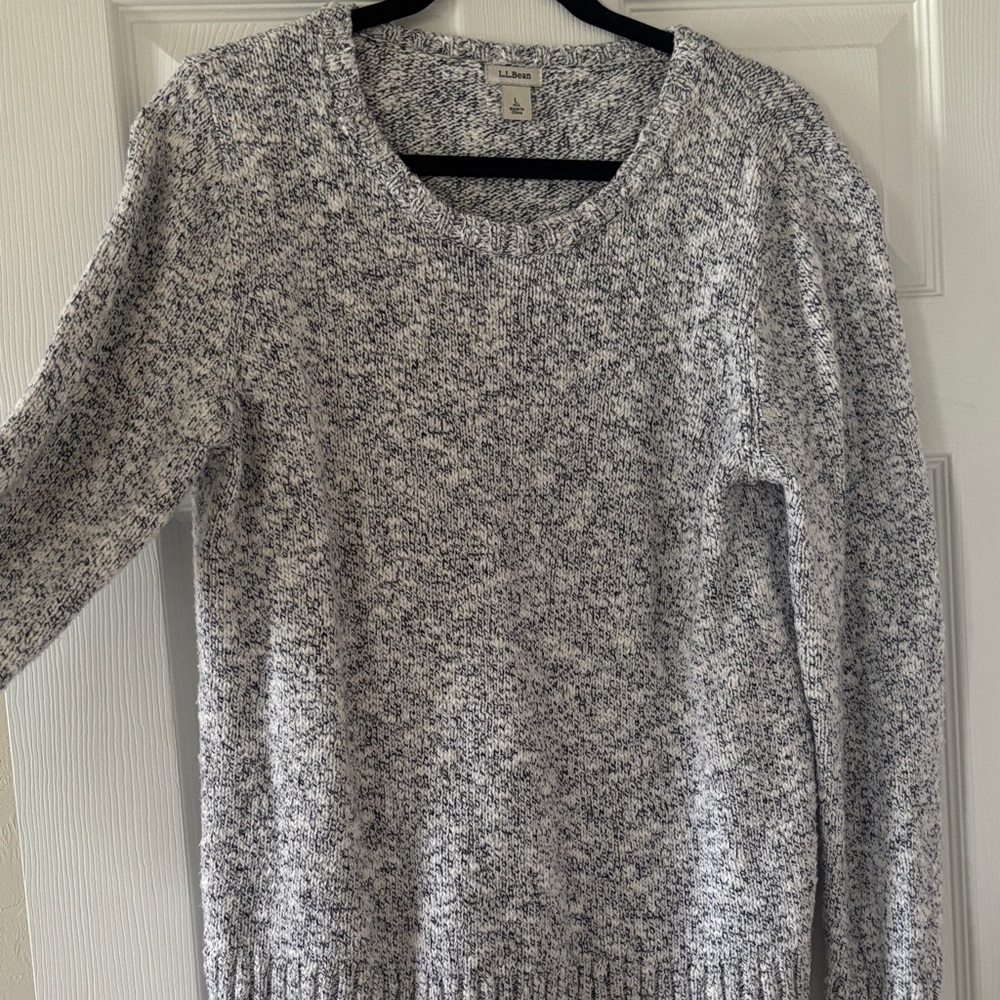 L.L. Bean Black and White Marled Sweater